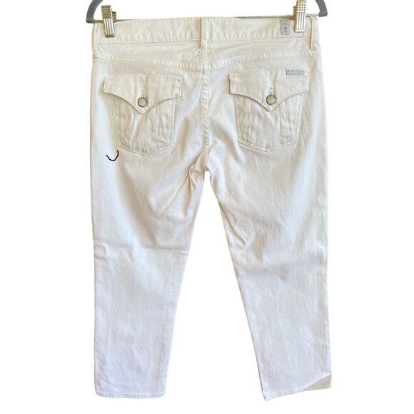 7 for all Mankind White Capris Pants 28 7FAMK Cotton Stretch Flap pockets - Picture 7 of 12